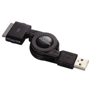 エレコム ELECOM iPod用モバイルUSBケーブル 0.8m ブラック USB-IRL08BK