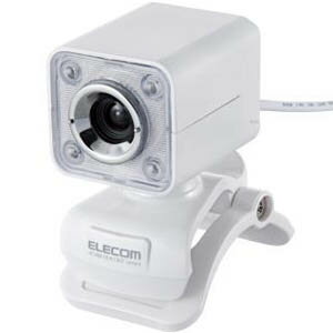エレコム ELECOM PCカメラ 130万画素 マイク内蔵 LEDライト搭載 ホワイト UCAM-DLK130TWH