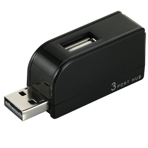 バッファロー BUFFALO USB2.0Hub バスパワー 3ポート コンパクトタイプ ブラック BSH3U02BK