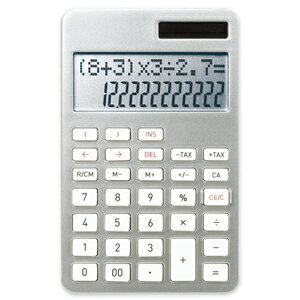 アスカ Asmix 計算式表示電卓 ポケット シルバー C1223S
