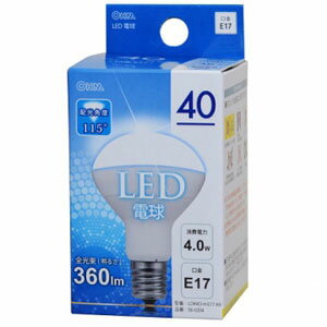 オーム電機 LED電球 ミニレフランプタイプ 広配光 密閉器具対応 E17 4W 昼光色 …...:webby:10322219