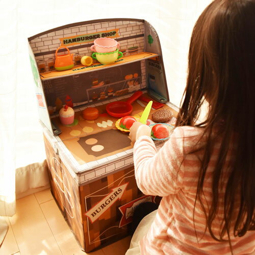 キシマ ごっこ遊び キッズ収納ボックス ハンバーガーショップ 0ヶ月〜6歳 出産祝い KNB-88050