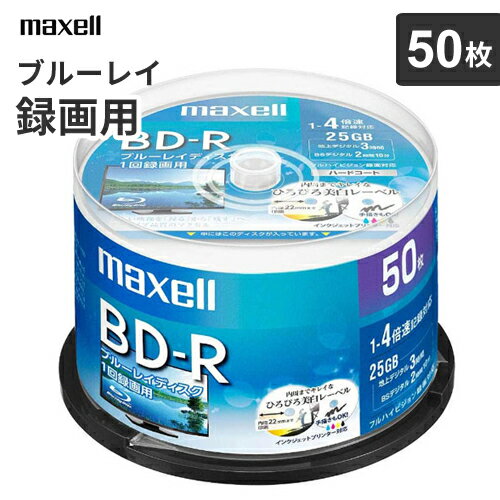    }NZ maxell ^p BD-R 25GB 50 BRV25WPE.50SP u[C u[CfBXN fBA Xsh