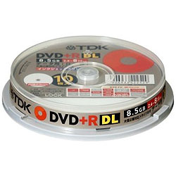 TDK 8倍速データ用DVD+R DL ホワイト 10枚 D+R85PWB10PS