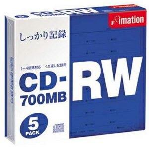 イメーション 4倍速データ用 CD-RW 700MB ホワイト 5枚 CDRW80SBWX5