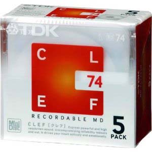 TDK MD CLEF 74分 5枚 MD-CL74X5N