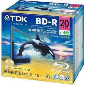 TDK ハードコート 4倍速録画用 BD-R 25GB ブルーレイディスク ゴールド 20枚 BRV25B20A【3500円以上お買い上げで送料無料】