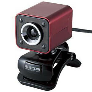 エレコム ELECOM PCカメラ 130万画素 マイク内蔵 LEDライト搭載 レッド UCAM-DLK130TRD