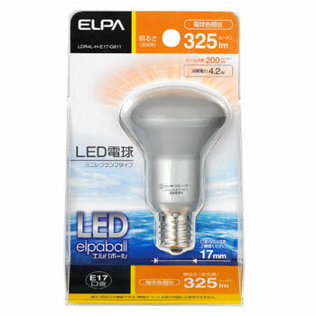 ELPA LED電球ミニレフ形（325lm） LDR4L-H-E17-G611...:webbymono:10259447
