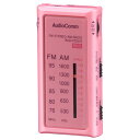オーム電機 AudioComm ライターサイズラジオ イヤホン専用 ピンク RAD-P3331S-P