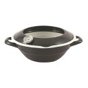 【送料無料】富士ホーロー 天ぷら鍋24cm 温度計付 ブラック TP-24 BK