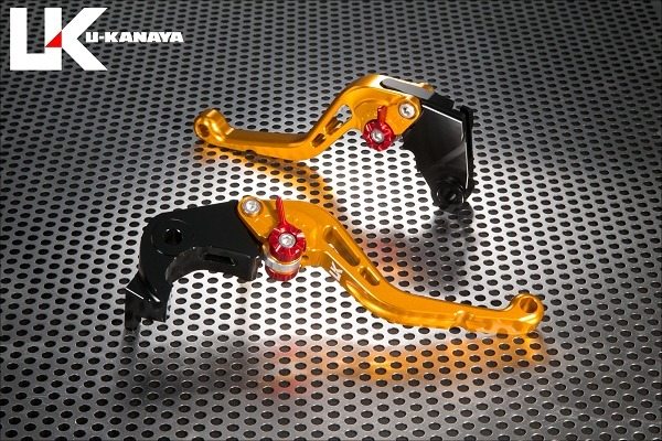 U-KANAYA ユーカナヤ スタンダードタイプ アルミビレットレバーセット CB1000 HORNET SP HONDA ホンダ ブレーキ・クラッチレバーセット ハンドル周辺パーツ ハンドル レバーカラー：ゴールド / アジャスターカラー：シルバー