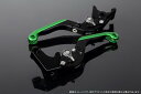 SSK エスエスケー アルミビレットアジャストレバーセット 可倒延長式 アジャスターカラー:マットチタン エクステンションカラー:マットグリーン レバー本体カラー:マットブラック STREET TRIPLE 85
