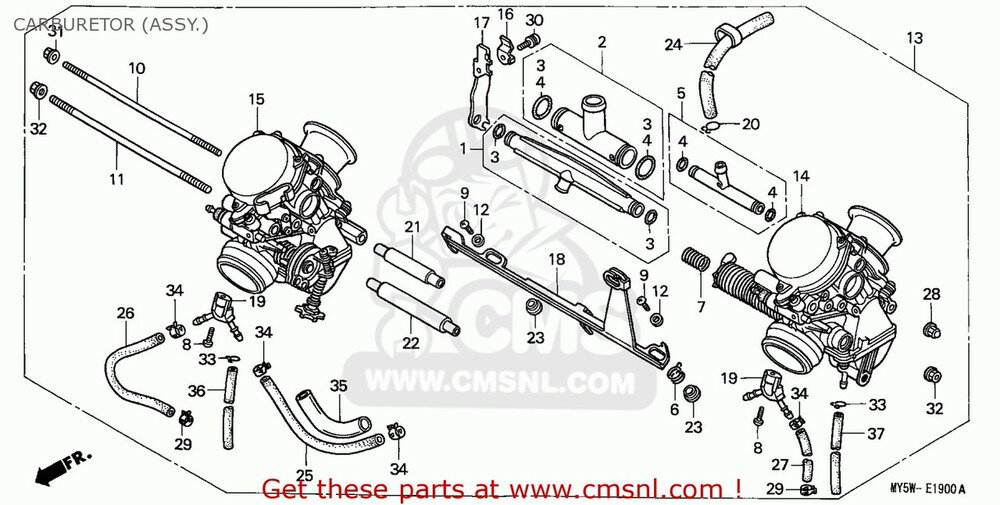 CMS シーエムエス (16102-MY5-S00) CARBURETOR ASSY ( CB500 1996 T SWITZERLAND 1997 V HONDA ホンダ キャブレター 吸気関連 エンジン