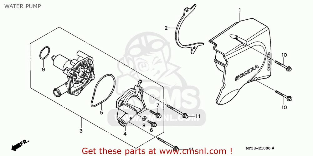 CMS シーエムエス (19200-MY5-603) PUMP ASSY，WATER CB500 1994 R / KPH AUSTRIA ENGLAND MPH FRANCE GERMANY 27P 50P ITALY SPAIN SWITZERLAND HONDA ホンダ その他エンジンパーツオプション・補修部品 エンジンパーツ エンジン