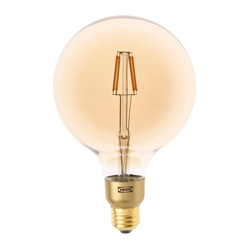 【IKEA/イケア/通販】 LUNNOM ルッノム LED電球 E26 400ルーメン, 調光対応, 球形 ブラウンクリアガラス(c)(30345005)