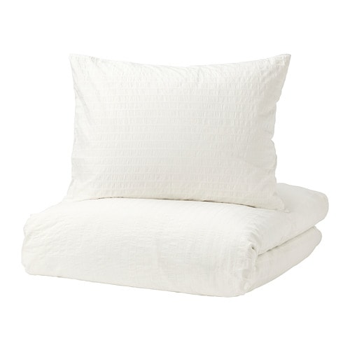 （期間限定）【IKEA/イケア/通販】 OFELIA VASS オフェーリア ヴァス 掛け布団カバー＆枕カバー(e)(※本体は付属しません。カバーのみの商品です), ホワイト(80173370)