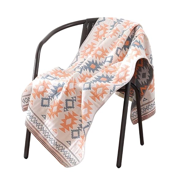 ガーゼ バスタオル 大判 四重綿沐浴ガーゼタオル 吸水タオル 速乾タオル 浴用タオル 体拭きタオル プールタオル 温泉タオル ビーチタオル バスタオル 業務用 毛羽落ちしないバスタオル 通気性肌触り耐久性 70*140cm甲骨文魚模様・青色