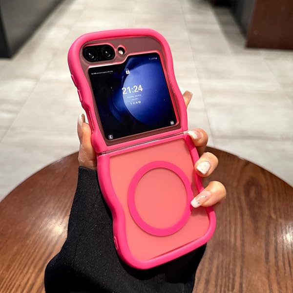 対応 Samsung Galaxy Z Flip 7 FE/Z Flip 6/Z Flip 5 5G 用の ケース 透明 TPU ウェーブデザイン スマホケース クリア 可愛い 人気 おしゃれ ケース MagSafe対応 薄型 軽量 耐衝撃 波型 バ