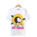スヌーピー キャラクターTシャツ サイズ表記 L ホワイト SNOOPY ピーナッツ PEANUTS プリント 白 半袖 キャラT 古着【602202】【中古】wv2101-1607