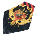 スカーフ マルチカラー 雑貨 小物 アイテム ブラック レッド ボーダー ゴールド 【中古】wv1907-0636