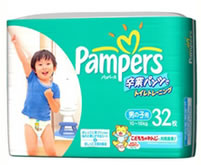 【特売セール】　P&G　パンパース　卒業パンツでトイレトレーニング　【男の子用】　(32枚)