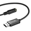 DuKabel USB オーディオ 変換アダプタ USBポート-4極(TRRS)3.5mmミニジャック変換ケーブル USB外付け サウンドカード オーディオインターフェース Windows/Vista/XP、Mac OS/X、PS4、Linux、Chromebook、Windows Surface 3 pro、Raspberry Pi等対応
