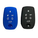 ZIAN【2個入れ】トヨタ 車用 アルファード ヴェルファイア 30系 スマートキーシリコンカバー ブラック (ブラック1個+ブルー1個)