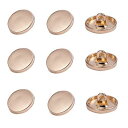 PH PandaHall 約100個 ゴールド 合金シャンクブレザーボタン 15mm 平らな円形の表面 縫製用 スーツ ブレザー 直径15mm