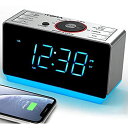 ブルートゥース付き目覚まし時計ラジオ、FM ラジオデュアルクロック、自動明るさスリープタイマー、USB充電、調光器LEDナイトライトベッドサイドアラー ム電子デジタル目覚まし時計 iTOMA CKS708