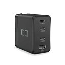 CIO LilNob Share USB PD 4ポート 65W 急速 充電器 卵サイズ GaN(窒化ガリウム)/ Type-C/USB-C/PPS/軽量 折畳式プラグ/超コンパクト iPhone12/ iPad ブラック