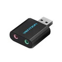 VENTION USB オーディオ 変換アダプタ 外付け サウンドカード USB 3.5mm ミニ ジャック ヘッドホン・マイク端子 高音質 PS4,MacBook,Mac Mini,iMac,Windows PCなどに最適 ブラック