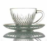 Glass cup & saucerお茶の色合いを楽しみながらティータイムを過ごしませんか？