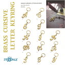 【メール便送料無料】BRASS CURSIVE LETTER KEYRING ブラス カーシヴ レター キーリング 筆記体 イニシャル キーホルダー カギ 鍵 真鍮 ゴールド 金【トスダイス tossdice】 【西海岸 インダストリアル】(z)
