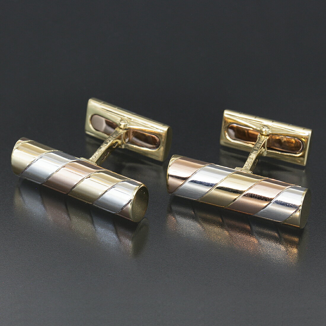 ヴァンクリーフ＆アーペル カフス スリーカラー 18Kt 男女兼用 18g E1789 | VCA VANCLEEF＆ARPELS指輪 金無垢 K18YG カフリンクス Gold 男女兼用 ブランド【中古】