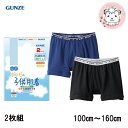 GUNZE グンゼ グンゼの子供肌着 男の子用 ボクサーブリーフ 2枚組 前あき100cm-160cm【はこぽす対応商品】