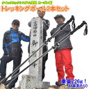 クイックロックシステム採用カーボントレッキングポール2本セッ...