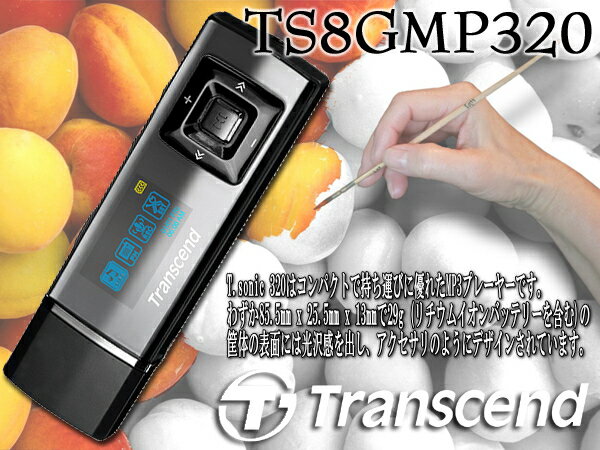 有機ELディスプレイ搭載！Transcend MP3プレーヤー8GB(T.sonic320)ブラック