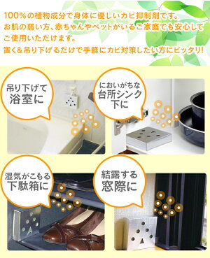 ★100%天然素材の日本製★約4か月長持ちフィトンアルファカビコナイ≪2個入≫カビ対策梅雨防カビ浴室お風呂湿気掃除駆除フィトンα置くだけカビ黴抗菌除菌カビ夏梅雨湿気除湿ペット風呂洗面所下駄箱台所シンク下窓フィトンアルファー安全