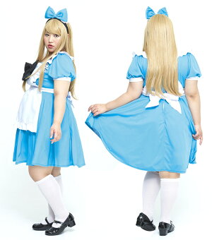 マシュマロアリスガール3894ハロウィンハロウィーンはろうぃんコスプレ衣装パーティー仮装お祭り女性用レディースアリスマシュマロ女子ぽっちゃりかわいいイベントなりきり4L大きめ