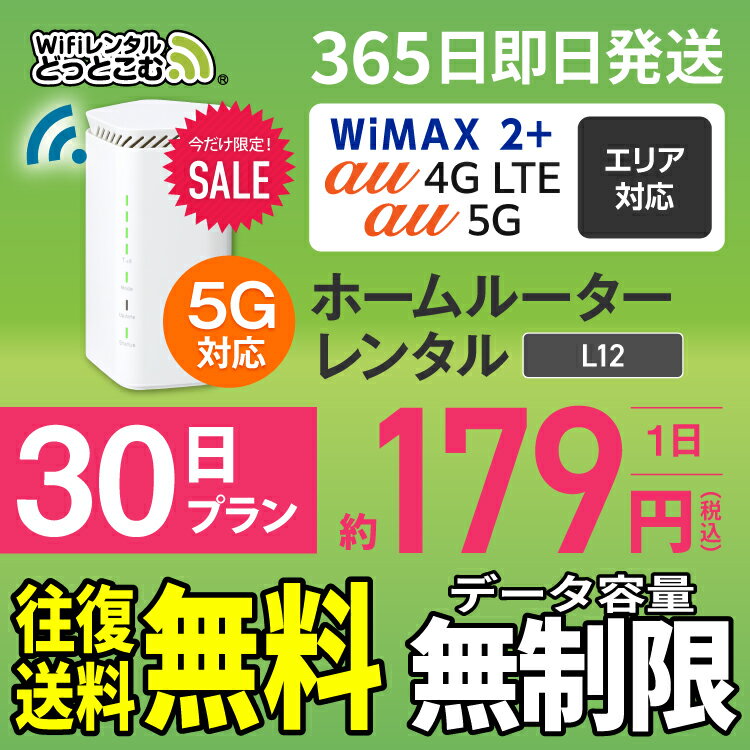 WiFi レンタル 30日 5G 無制限 送料無料 レンタルwifi 即日発送 レンタルwi-fi wifiレンタル ワイファイレンタル ホームルーター 置き型 レンタルワイファイ Wi-Fi au WiMAX ワイマックス 1ヶ月 <strong>L12</strong> 引っ越しwifi 国内wifi 引越wifi 国内 専用 在宅勤務