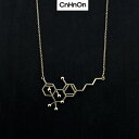 CnHnOn 0004 エッジデザイン THC 麻 大麻 分子結晶 チェーンネックレス ゴールド/金 ブラック/黒 首飾り ヘンプ マリファナ テトラヒドロカンナビノール