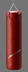 サンドバッグ　本革130cm　赤【ダンベル・トレーニングマシン・格闘技用品のワイルドフィット】