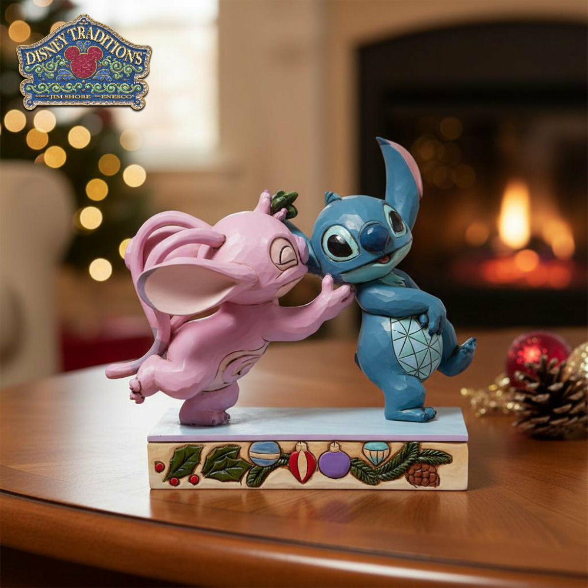 エンジェル スティッチ ヤドリギ 15.2cm リロ&スティッチ クリスマス | ディズニー トラディションズ ジムショア グッズ フィギュア 人形 置物 彫刻 Jim Shore 正規輸入品