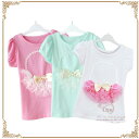 送料無料 子供 Tシャツ 女の子 Tシャツ/子ども Tシャツ/キッズ Tシャツ/通学/通園/短袖/ピンク/白/緑 リボン メール便 02P03Dec16