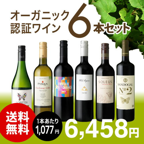 第22弾 ロハスな毎日をより楽しく オーガニック認証ワインだけを集めた自然な美味しさの白２赤４本 ワインセット（追加6本同梱可）（き クール便別途）[T][A][P]