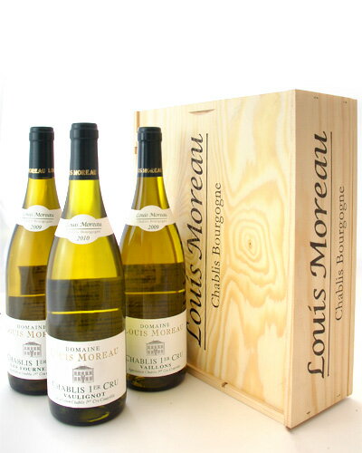ルイ・モロー・シャブリ・セットB（シャブリ1級ヴォリニョ2010／シャブリ1級レ・フルノー2009／シャブリ1級ヴァイヨン2009各1本）（白ワイン）（ワイン(=750ml)9本と同梱可）