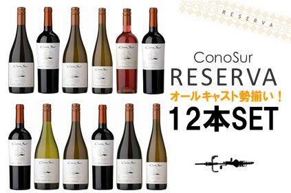 送料無料●12● コノスル・リゼルヴァ・勢揃い！12本セット【飲み比べS リストつきS 送料無料S あす楽S】