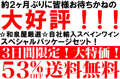 ≪3日間限定≫ 第18弾・送料無料！ ☆和泉屋厳選☆ 自社輸入スペインワインスペシャルパッケージ