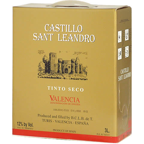 【BOXよりどり6個で送料無料】　【赤】　カステロ・サン・レアンドロ　テンプラニーリョ　バッグインボックス3,000ml ボックスワイン　BOXワイン　